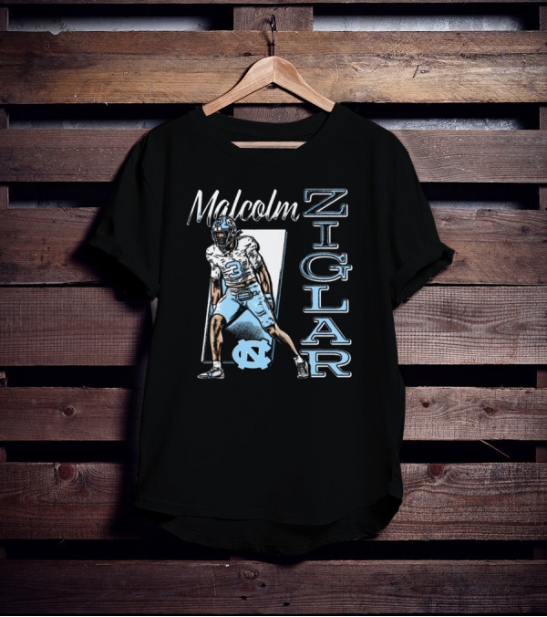 Malcolm Ziglar North Carolina Tar Heels Football Player UNC T-Shirt