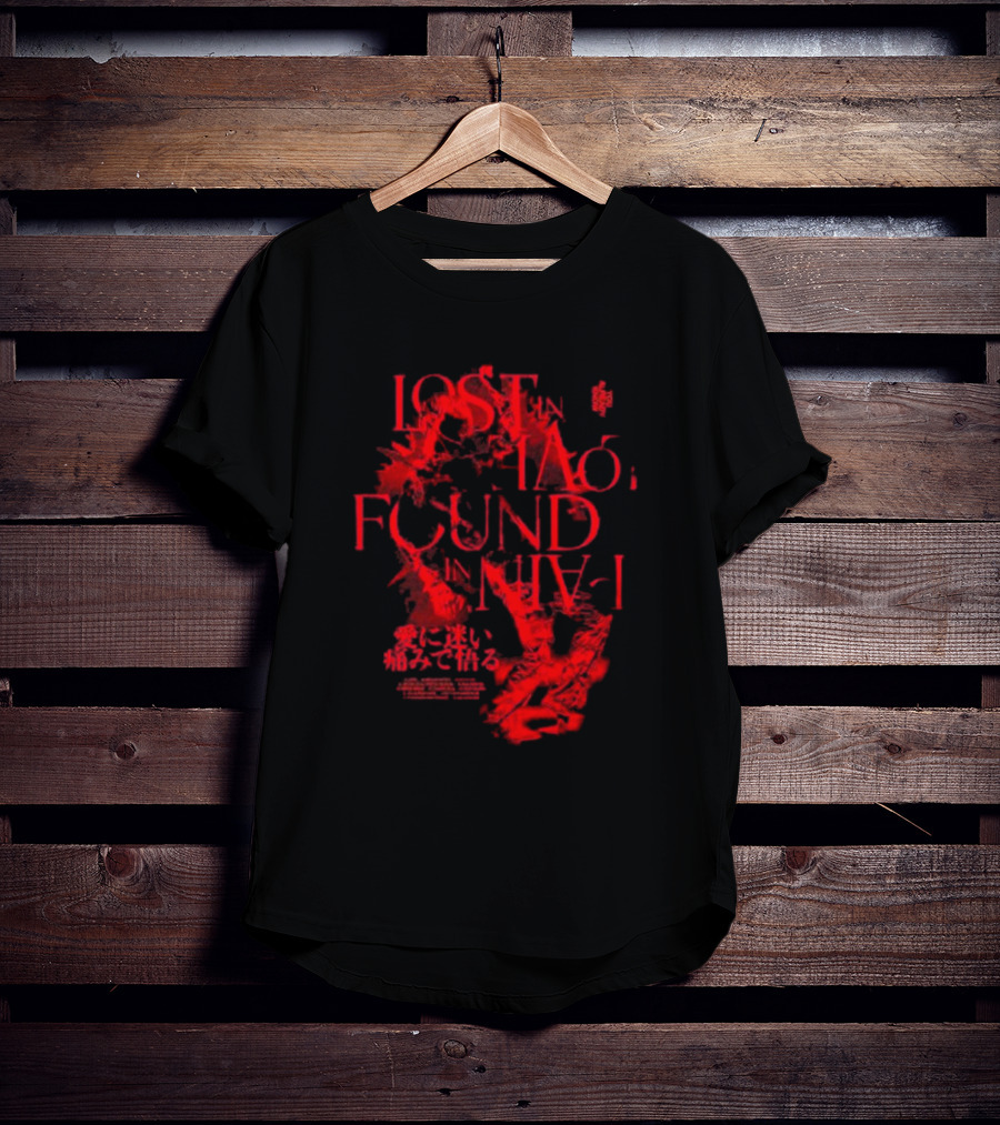 Miyavi Red Text Lost In Love, Found In Pain Pigment Dye T-Shirt