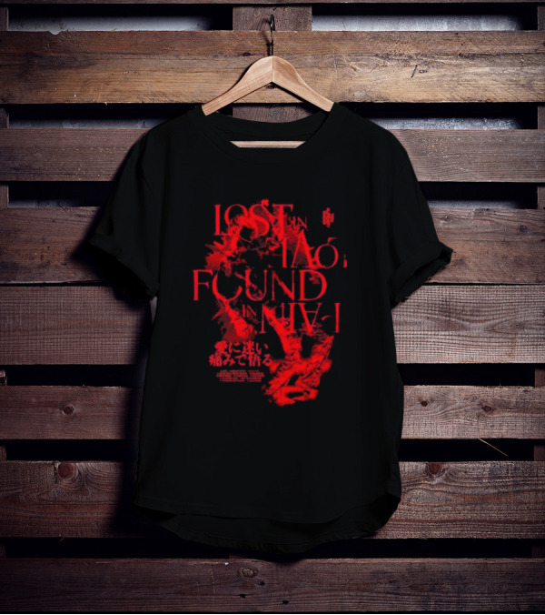 Miyavi Red Text Lost In Love, Found In Pain Pigment Dye T-Shirt