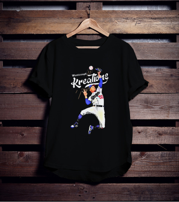 Mookie Betts Los Angeles Dodgers Westcoast Kreations Catching Action T-Shirt