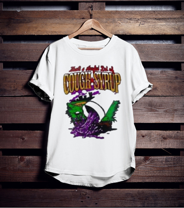 Baseball That’s A Awful Lot Of Cough Syrup Cityscape And Pouring Purple Liquid T-Shirt