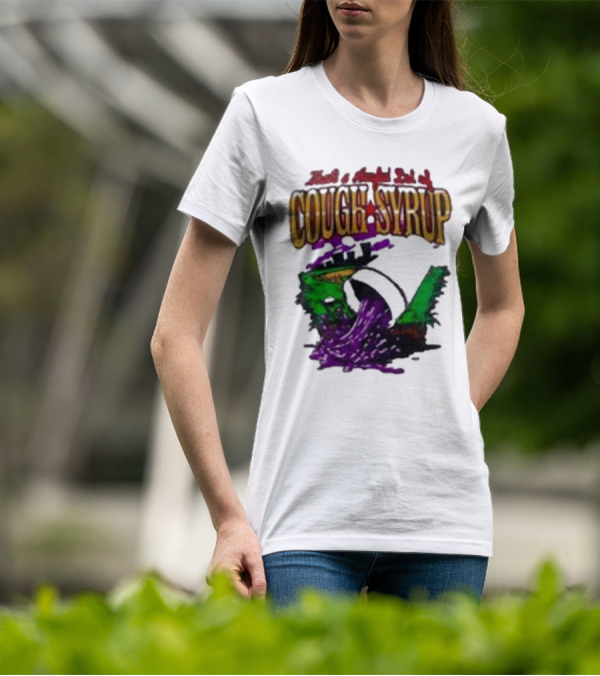 Baseball That’s A Awful Lot Of Cough Syrup Cityscape And Pouring Purple Liquid T-Shirt