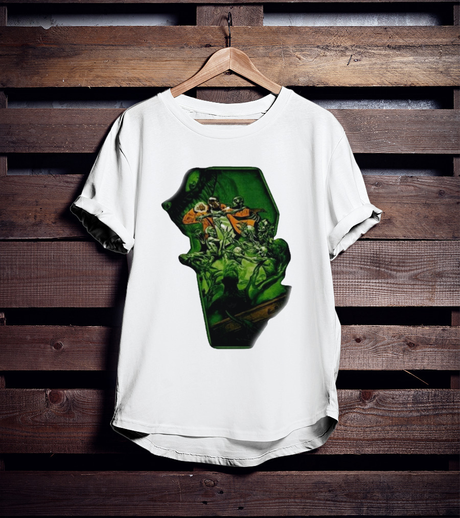 You Only Die 1nce SS Freddie Gibbs Zombie Battle Green Scene T-Shirt
