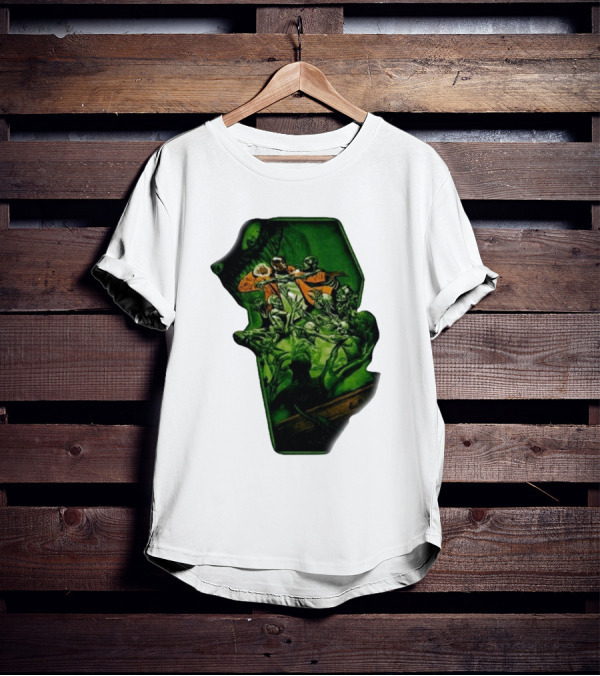 You Only Die 1nce SS Freddie Gibbs Zombie Battle Green Scene T-Shirt