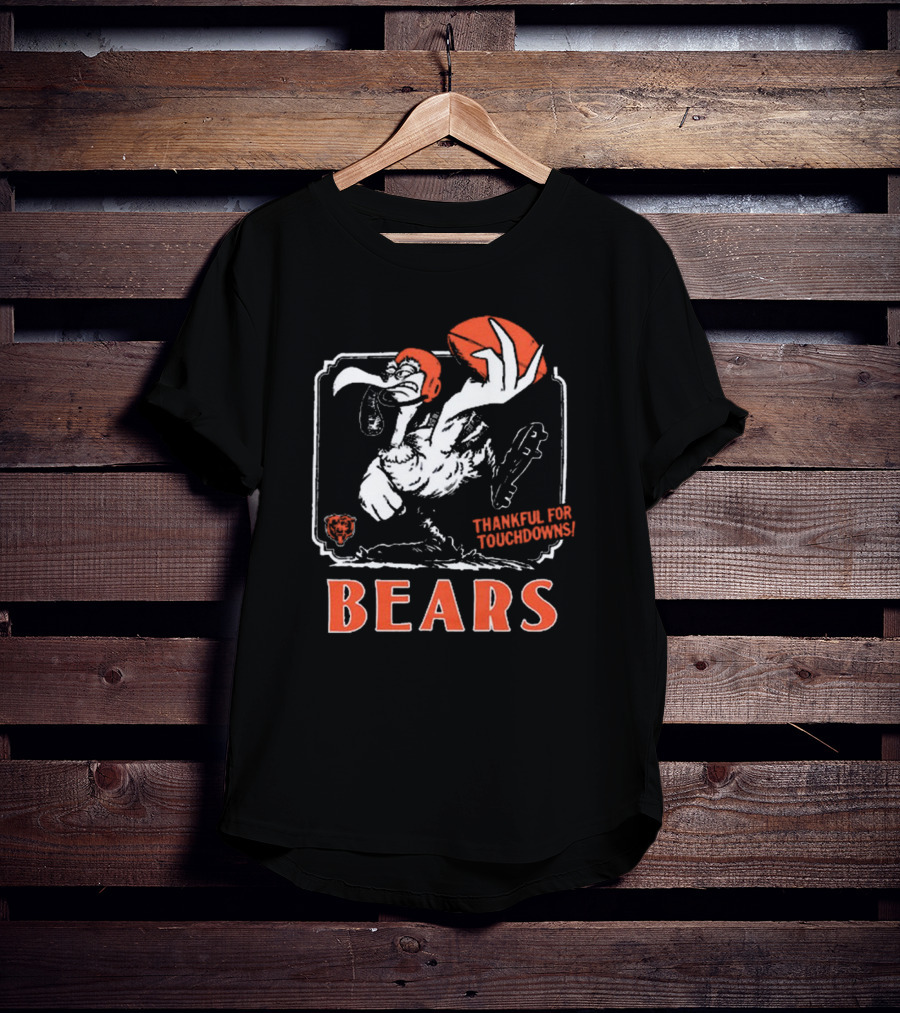 Chicago Bears Thankful For Touchdowns Goose Football Helmet T-Shirt
