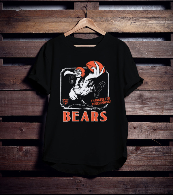 Chicago Bears Thankful For Touchdowns Goose Football Helmet T-Shirt