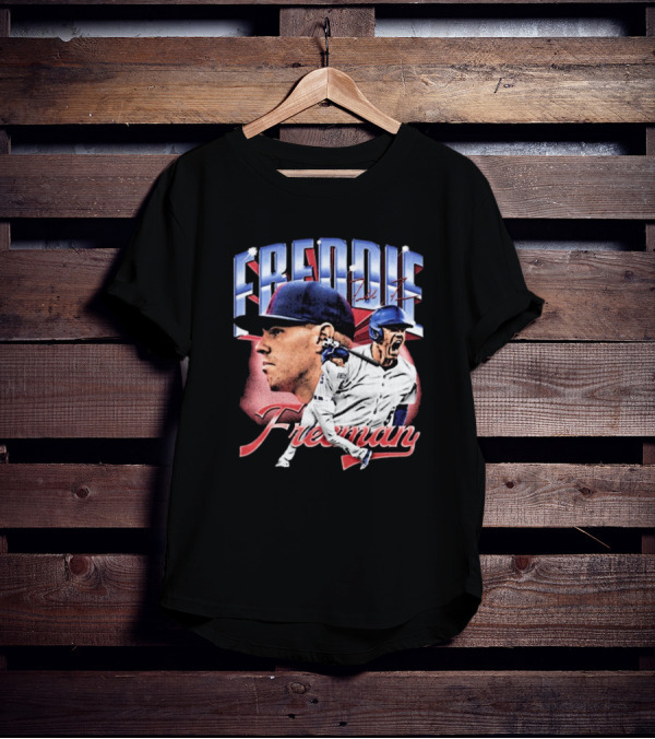 Freddie Freeman Los Angeles Dodgers Vintage Collage MLB Signature T-Shirt