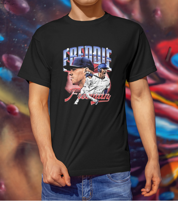 Freddie Freeman Los Angeles Dodgers Vintage Collage MLB Signature T-Shirt