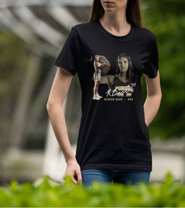 Reagan Bass #34 Purdue Boilermakers R. Bass Signature T-Shirt
