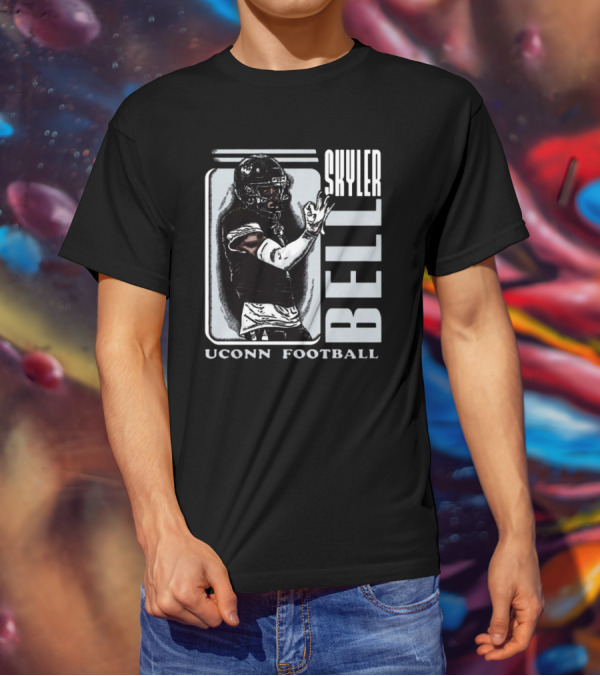 Skyler Bell Uconn Football Player Action Pose T-Shirt