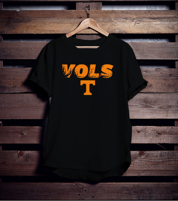 Tennessee Vols Flame Text Dark Mode T T-Shirt