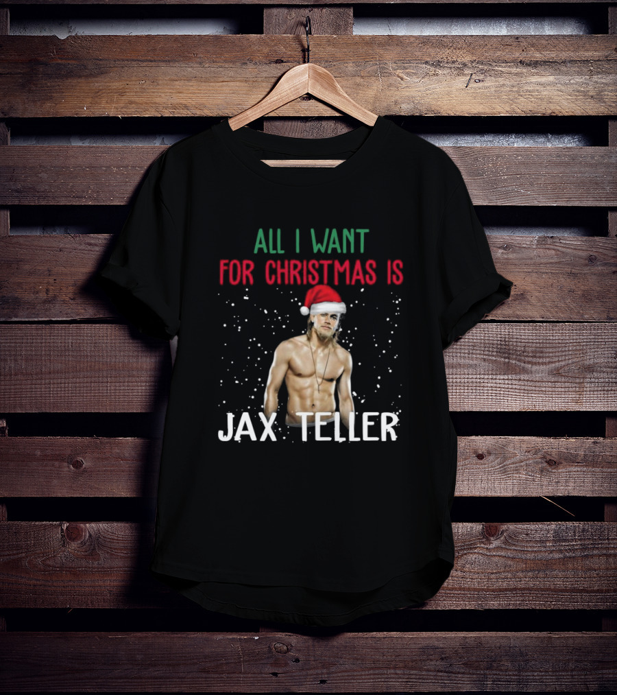 All I Want For Christmas Is Jax Teller Santa Hat Snowflakes T-Shirt