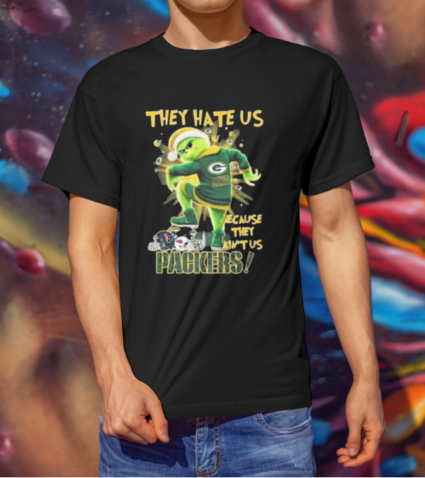 Green Bay Packers NFL The Grinch They Hate Us Because They Ain’t Us Packers T-Shirt