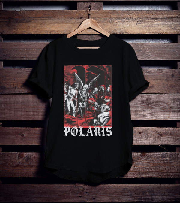 Polaris P Gothic Skeleton And Angels Art Down Right Merch T-Shirt