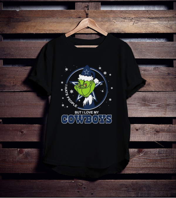 Original Grinch I Hate People But I Love My Dallas Cowboys Christmas T-Shirt