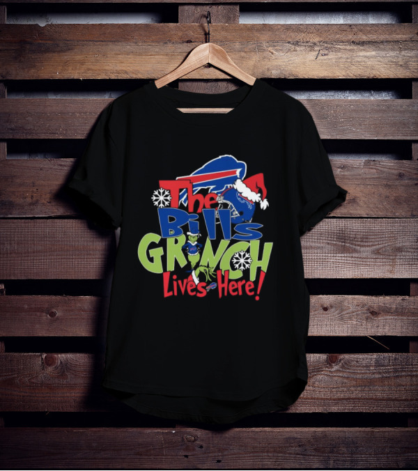 Buffalo Bills Grinch Lives Here Christmas T-Shirt