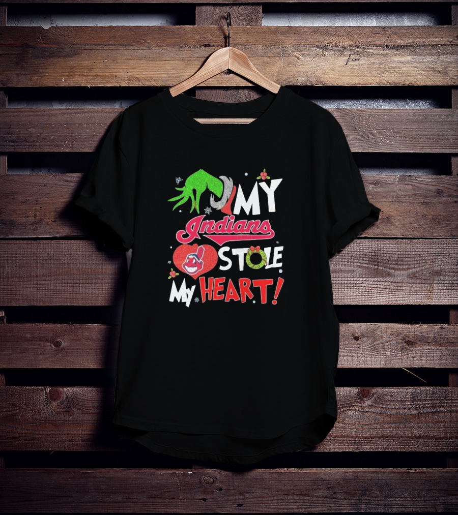 My Indians Stole My Heart Grinch Hand T-Shirt