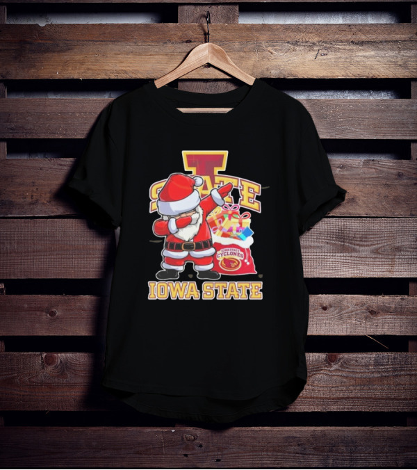 Santa Claus Iowa State Cyclones Dab Pose Holiday T-Shirt
