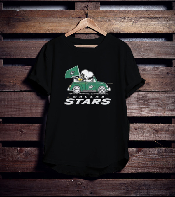 Snoopy Woodstock Driving Car Dallas Stars T-Shirt