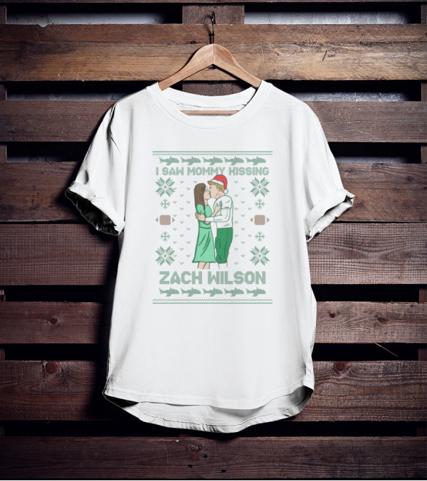 I Saw Mommy Kissing Zach Wilson Christmas Sweater T-Shirt