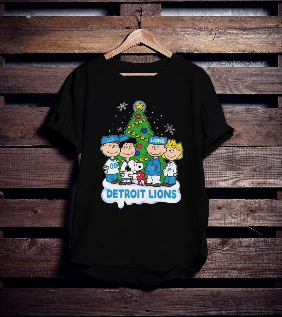 Peanuts Detroit Lions Merry Christmas T-Shirt