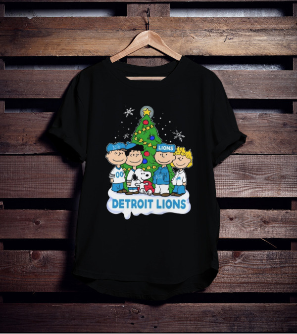 Peanuts Detroit Lions Merry Christmas T-Shirt