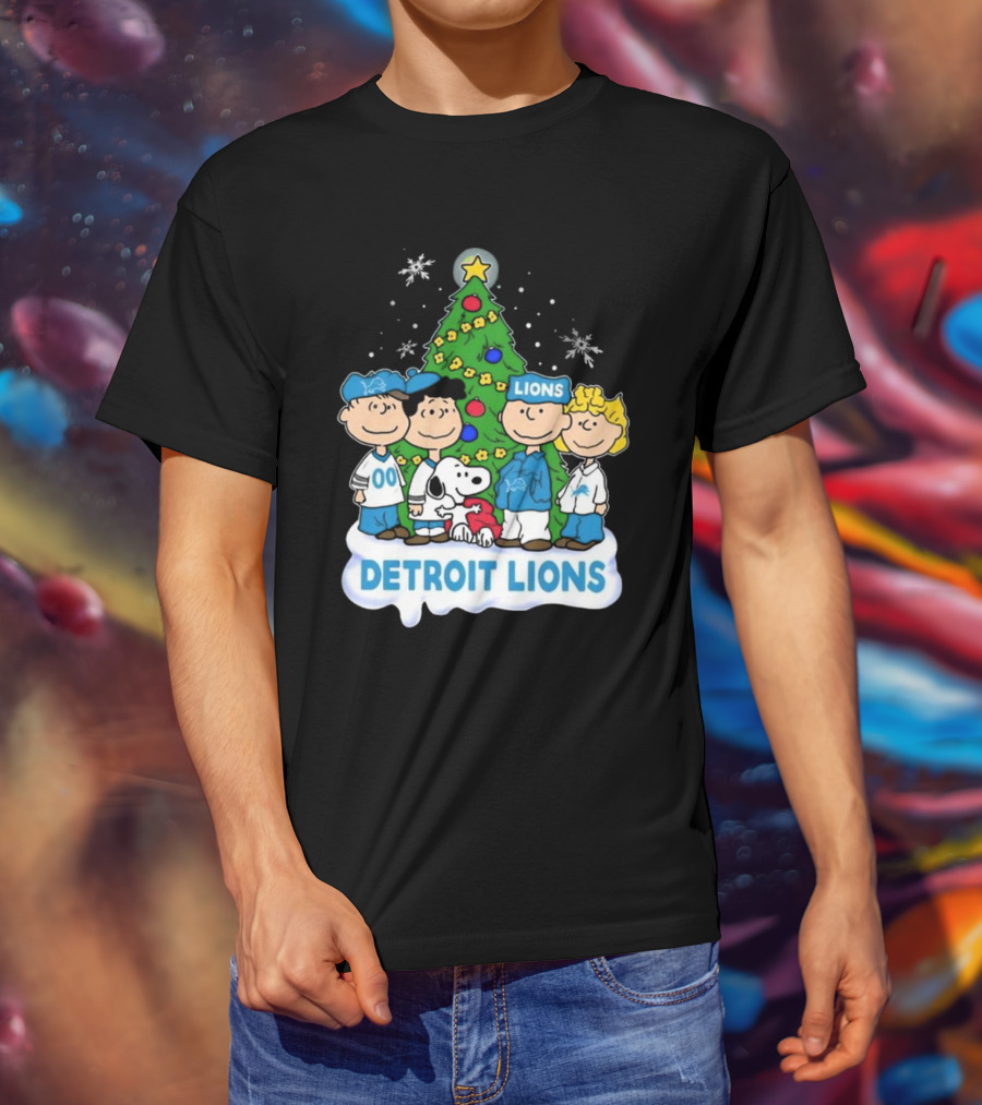 Peanuts Detroit Lions Merry Christmas T-Shirt