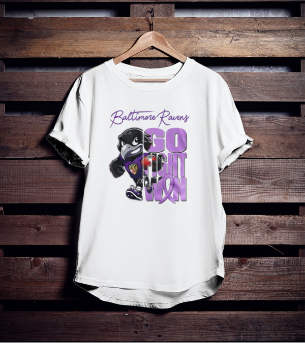 Baltimore Ravens Go Fight Win Pancreatic Cancer Awareness T-Shirt