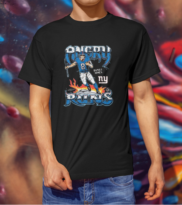 Angry Runs Daniel Jones New York Giants NFL T-Shirt