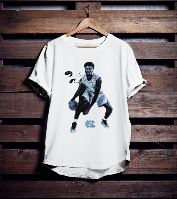 Drake Powell North Carolina Tar Heels Basketball Player With UNC T-Shirt