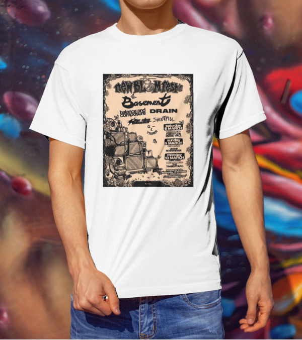 New Bloom Fest 2025 Basement Balance And Composure Drain Turnover Live Concert March 8-10 T-Shirt