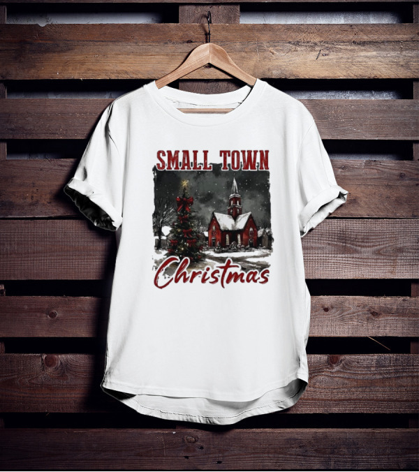 Small Town Christmas Vintage Retro T-Shirt