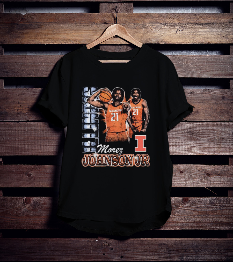Illinois Fighting Illini Morez Johnson Jr Basketball Retro 90s T-Shirt