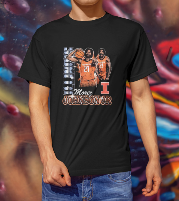 Illinois Fighting Illini Morez Johnson Jr Basketball Retro 90s T-Shirt