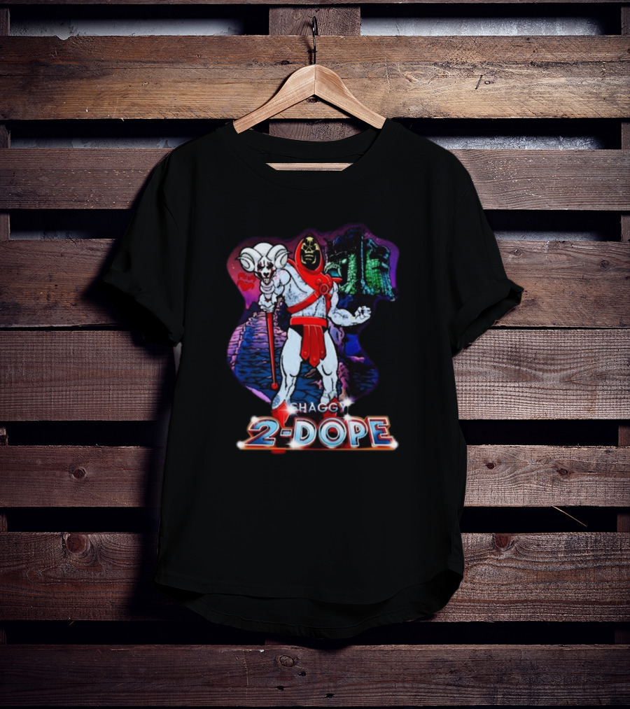 Shaggy 2 Dope Skeletor Mashup With Vintage Castle Background T-Shirt