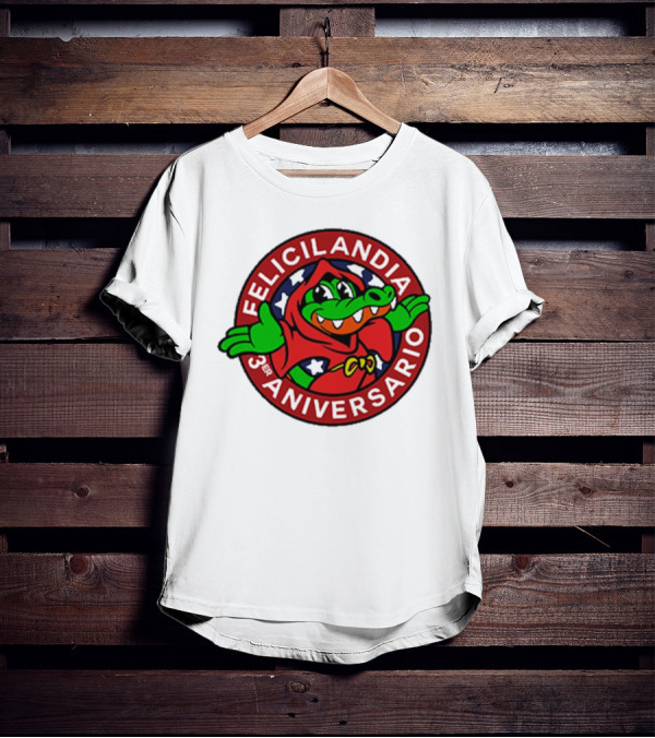 Alvaro Diaz Felicilandia 3rd Aniversario Crocodile In Red Cape T-Shirt