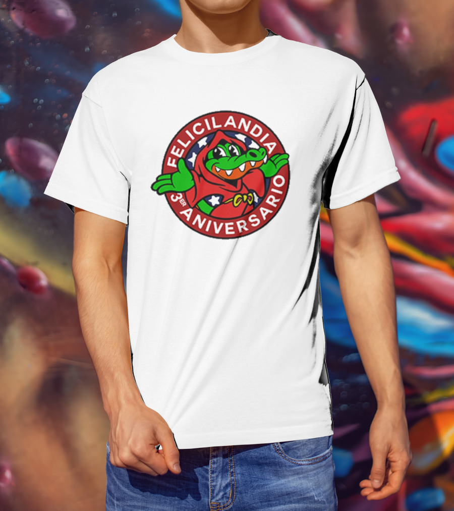 Alvaro Diaz Felicilandia 3rd Aniversario Crocodile In Red Cape T-Shirt