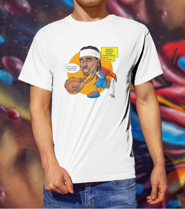 Don’t Worry Basketball I Got You Aaron Wiggins Saves Basketball Again Oklahoma City Thunder NBA Cartoon T-Shirt