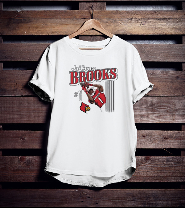 Ja’Corey Brooks Louisville Cardinals #1 Illustrated T-Shirt