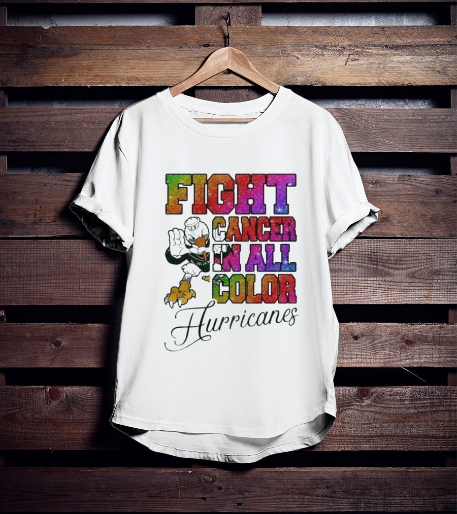 Miami Hurricanes Fight Cancer In All Color T-Shirt