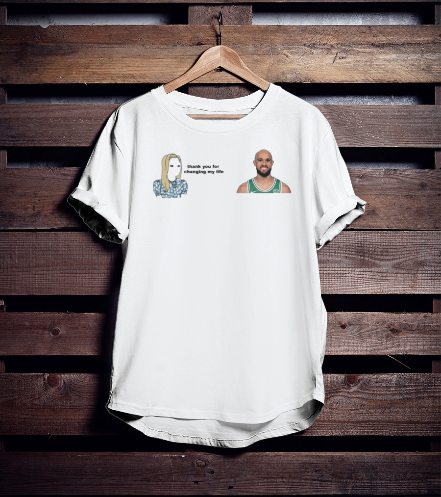 Thank You For Changing My Life Derrick White Boston Celtics NBA T-Shirt