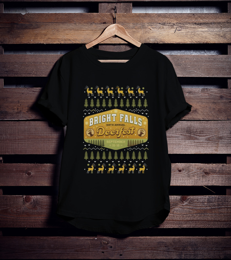 Bright Falls 68th Annual Deerfest September 15-18 Ugly Christmas T-Shirt