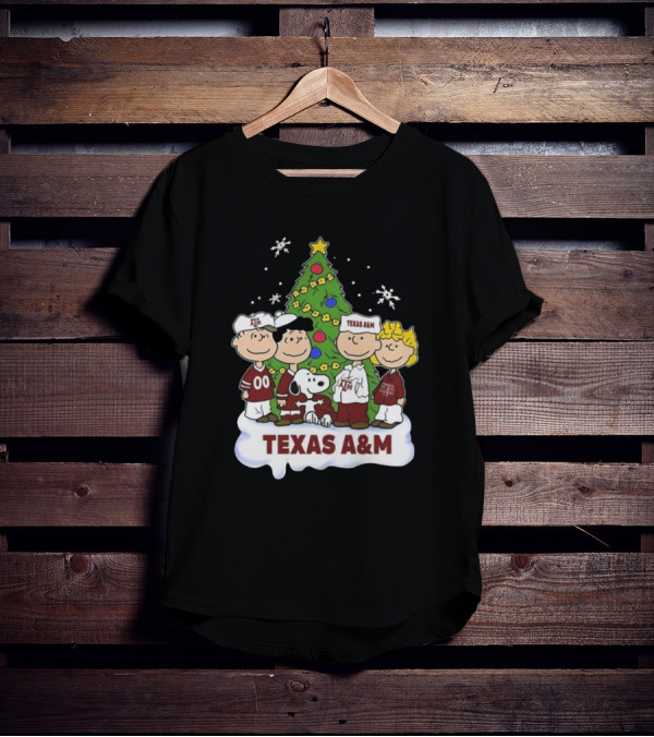 Texas A&M Peanuts Characters Christmas T-Shirt