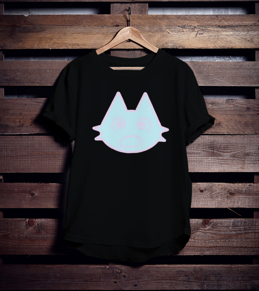 Sinjin Drowning Dizzy Cat Pastel Swirl Face T-Shirt