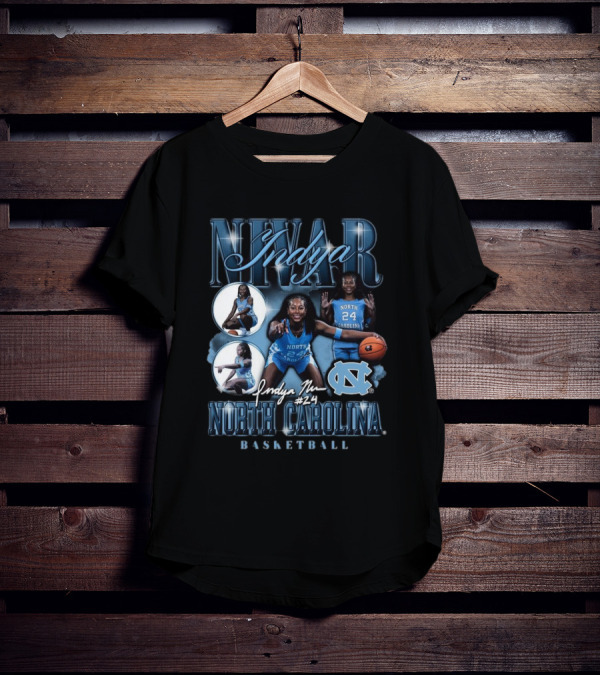 Indya Nivar #24 North Carolina Tar Heels Basketball T-Shirt