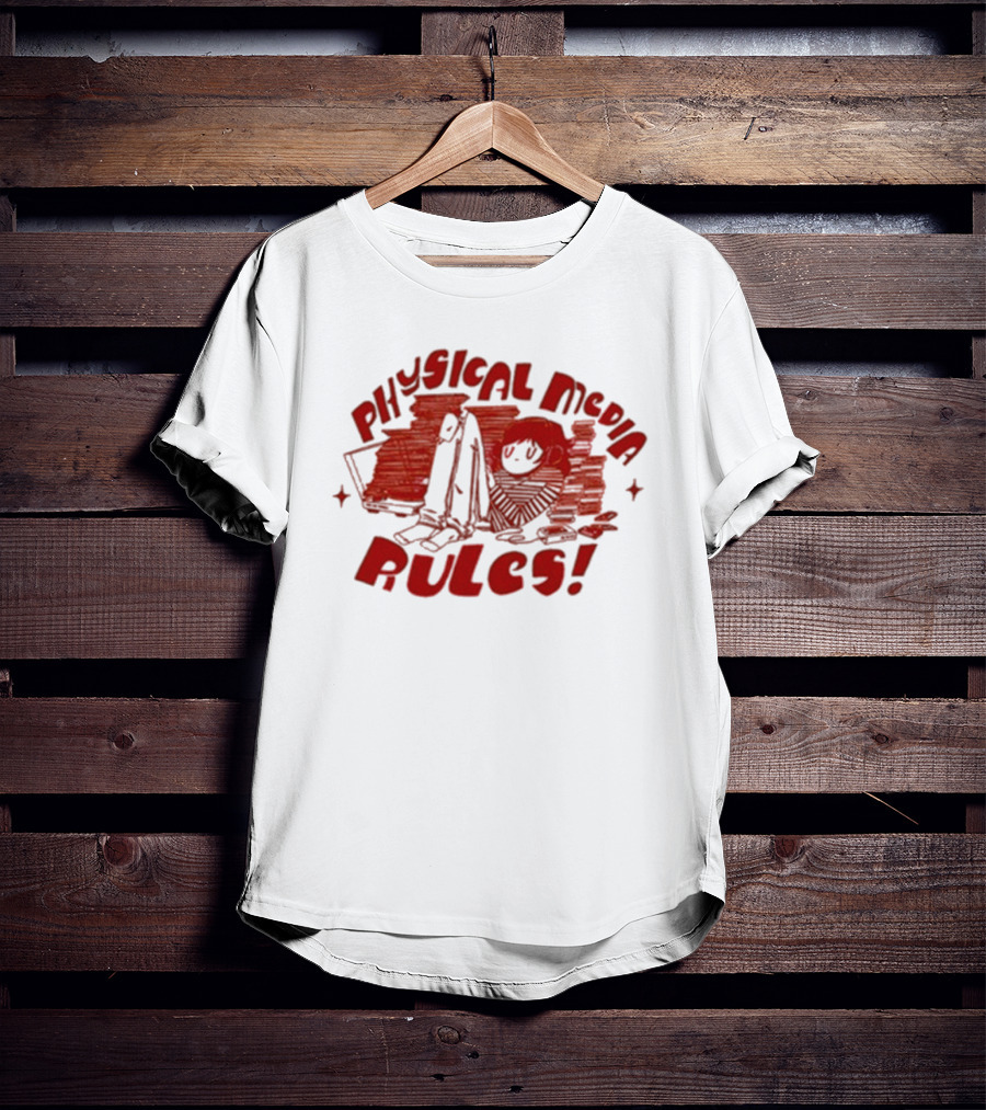 Physical Media Rules Laptop Stacks By Art By Lid T-Shirt