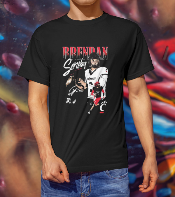 Brendan Sorsby Cincinnati Bearcats NCAA Football Player T-Shirt