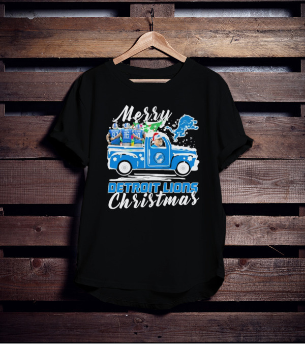 Merry Detroit Lions Christmas With David Montgomery Jared Goff Amon-Ra St. Brown T-Shirt