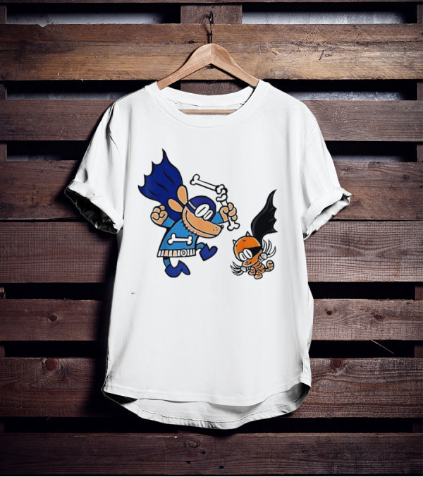 Dog And Cat Essentials Superhero Duo Dog Man And Cat Kid T-Shirt