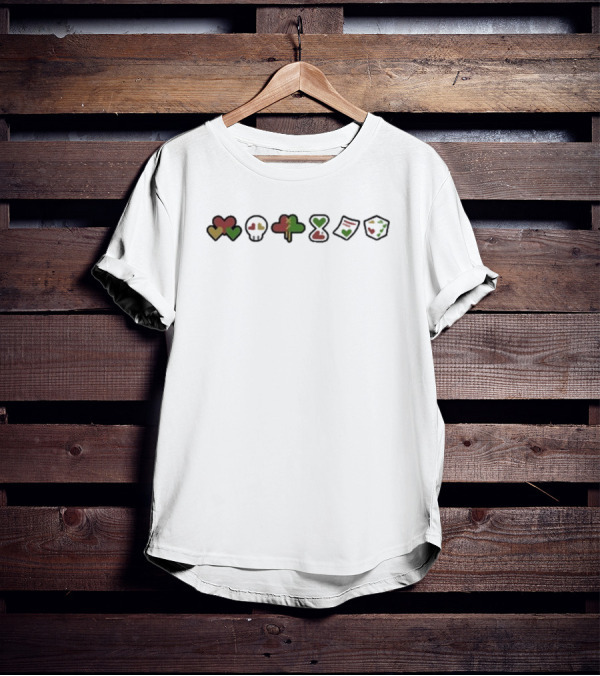 Grian Life Series New Heart Symbols Skull Tree Hourglass Paper Dice T-Shirt
